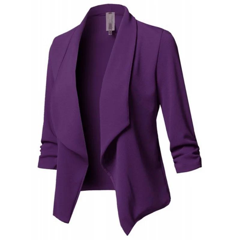 Veste de Blazer Rétro pour Femme, Costume, Manteau Féminin, Blazers d'Avocat, Oupillar, Cardigan Cou