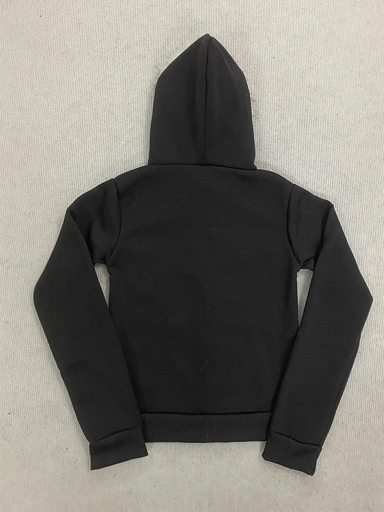 Y2K – sweat à capuche gothique Harajuku pour femmes, Sexy, Slim, Chic, col en fourrure en daim, lett