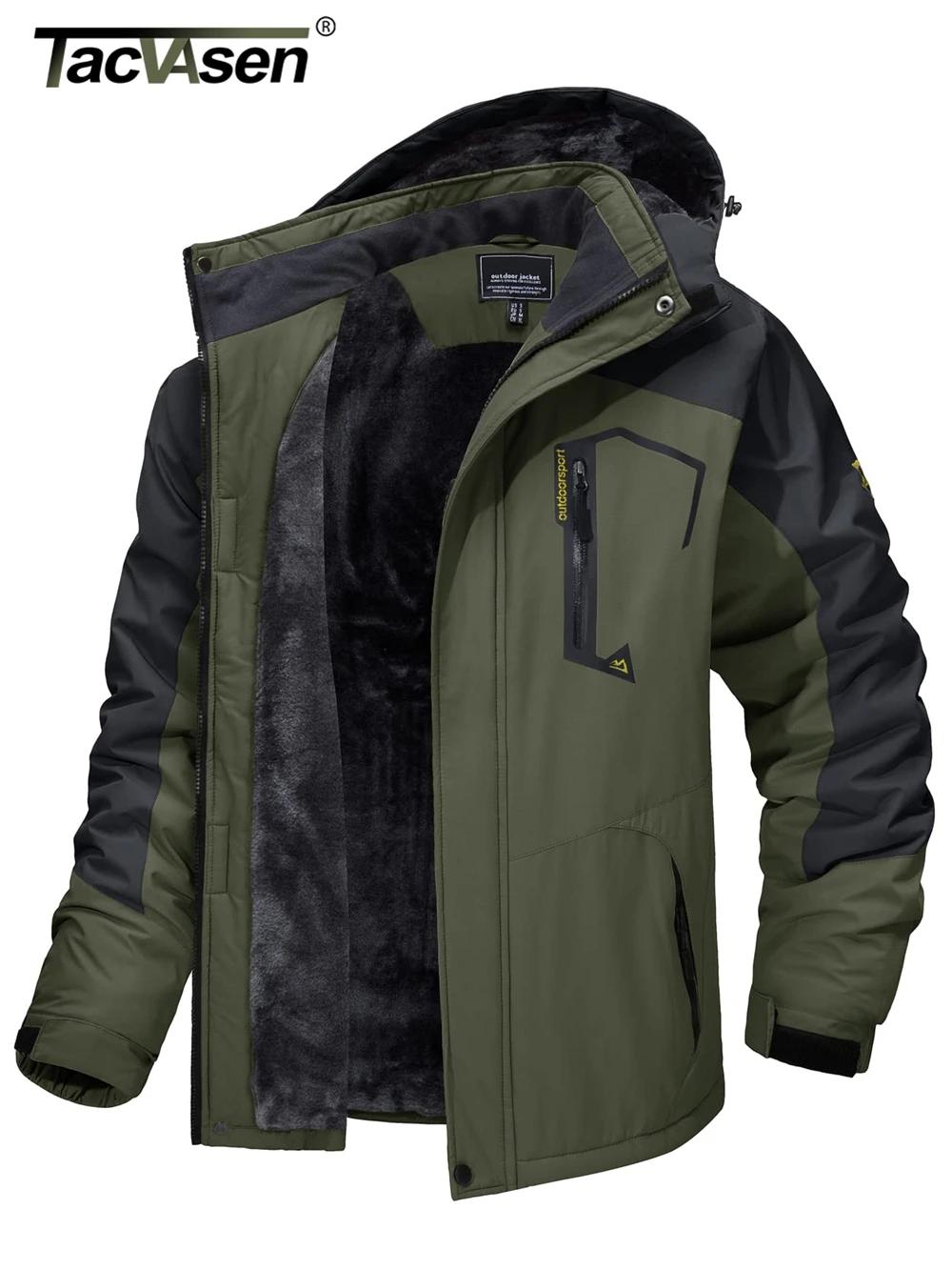 TACVASEN doublure polaire vestes de montagne hommes vestes de randonnée en plein air manteaux à capu