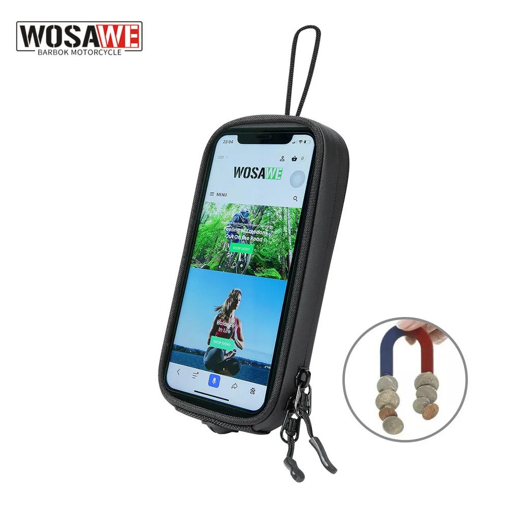 WOSAWE – sac de réservoir magnétique pour moto, support de Navigation GPS Mobile, sacs étanches pour