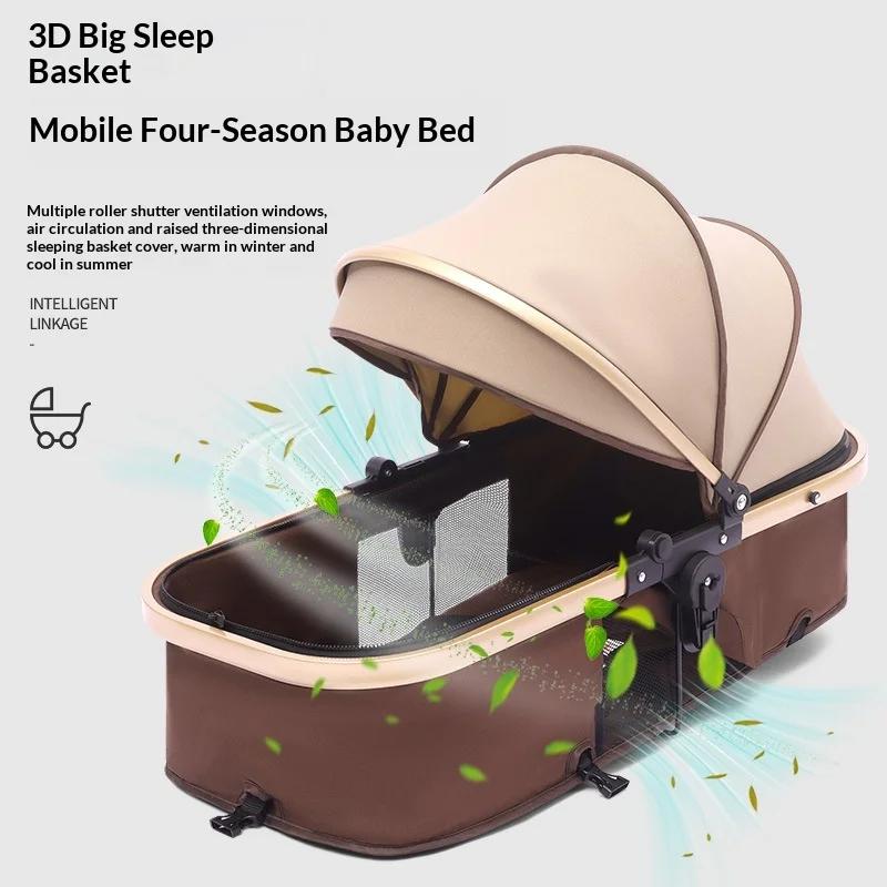 Poussette 3 en 1 Babyfond pour nouveau-né, position haute, bidirectionnelle, pouvant être utilisée e