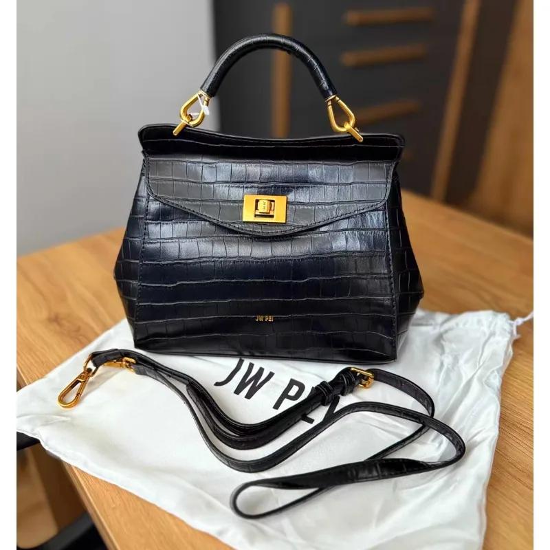 JW PEI – sac à boucle printemps-automne, sac à bandoulière en cuir véritable, sac à boucle haut de g