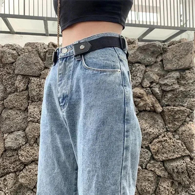 Bande de taille élastique réglable en toile, ceinture Invisible sans boucle pour femmes et hommes, p
