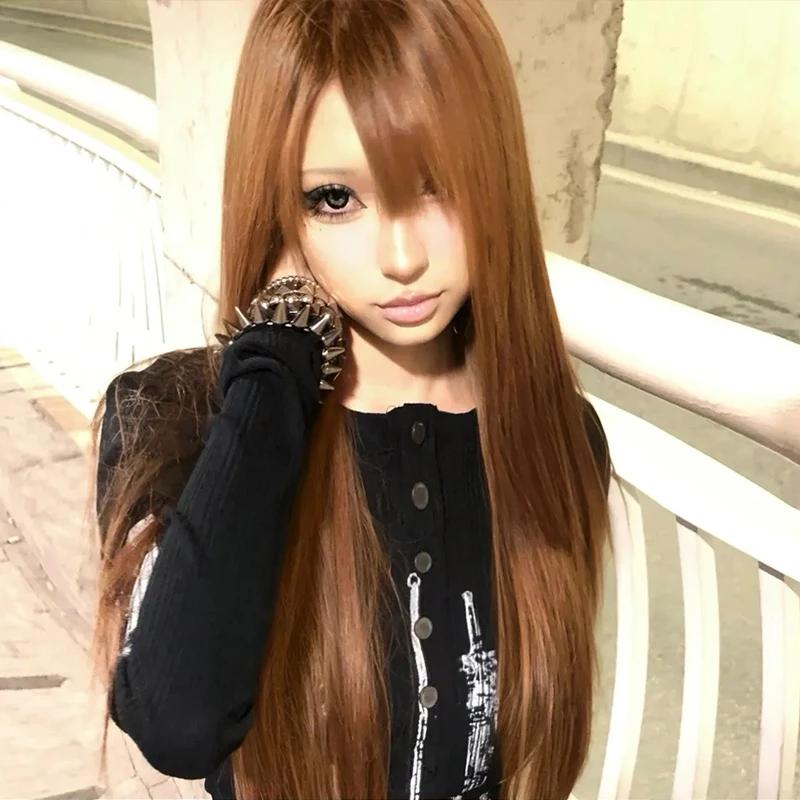 Karrcat Grunge esthétique tatouage imprimé hauts tricotés Trashy Y2k à manches longues tricot T-shir