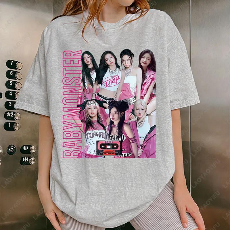 BabyMonster World Tour 2025 sweat Hello Monsters KPOP Fan t-shirt hommes femmes coton décontracté mo