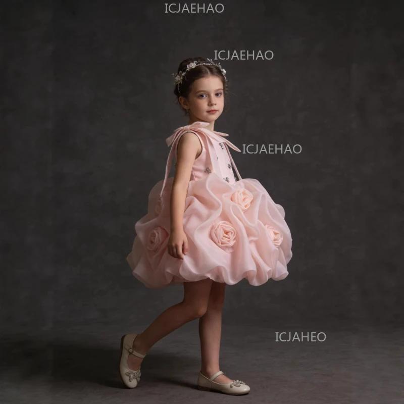 Robe Tutu sans manches pour filles, en satin, pour fête, soirée, anniversaire, concours de beauté, r