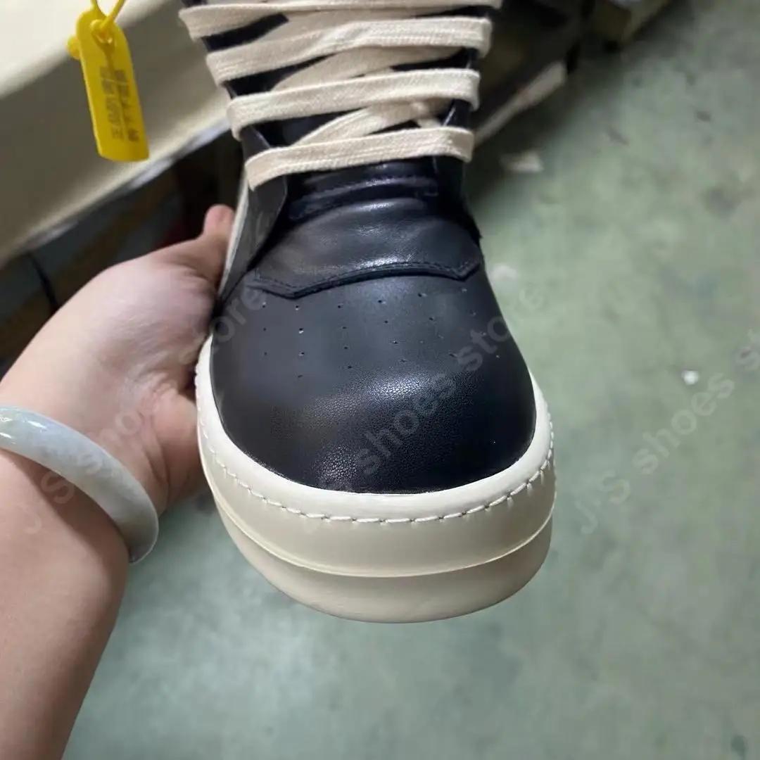 R-o qualité hommes chaussure en cuir noir bottine extérieur bottes haut chaussures décontractées fer