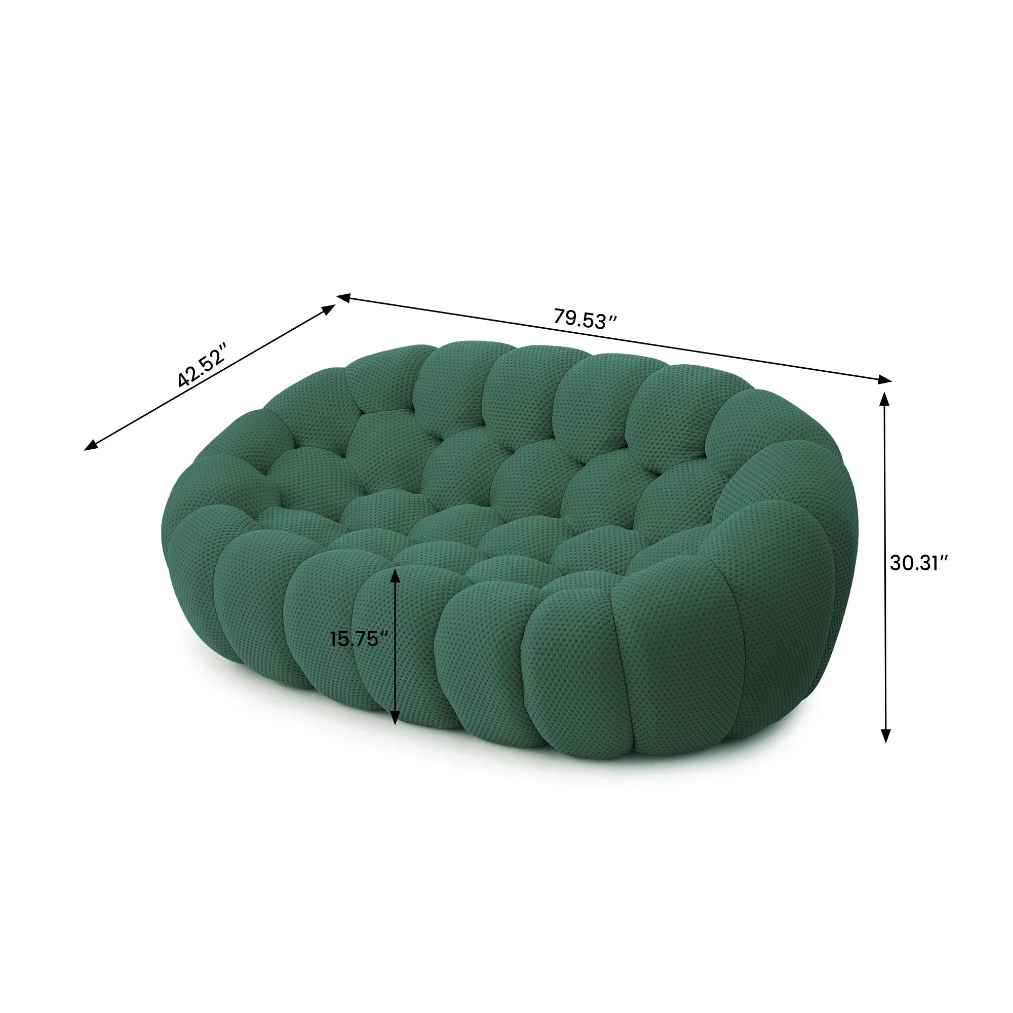 Sdorens 78 ''canapé désossé incurvé moderne confortable tissu tricoté 3D causeuse canapé canapé pare
