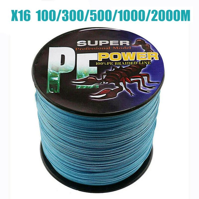 DORISEA 16 brins 100M - 2000M noyau creux 100% PE ligne de pêche tressée extrême 20LBs-500LBs ligne 