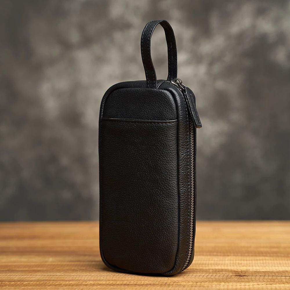 ZRCX-Pochette en cuir véritable pour homme, sac à main en cuir de vachette couche supérieure, portef