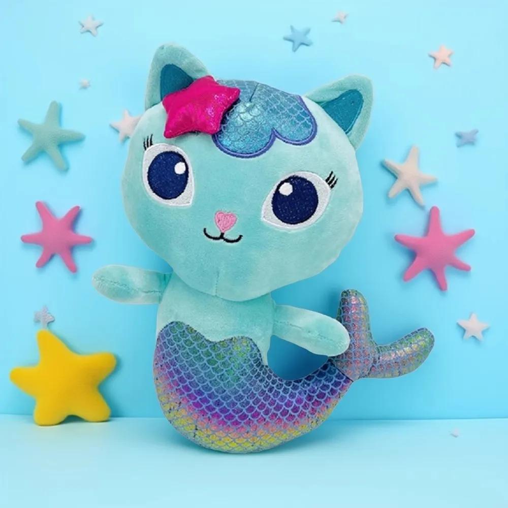 2025 9 Stlyes Gabby maison de poupée en peluche Mercat dessin animé animaux en peluche sirène chat e