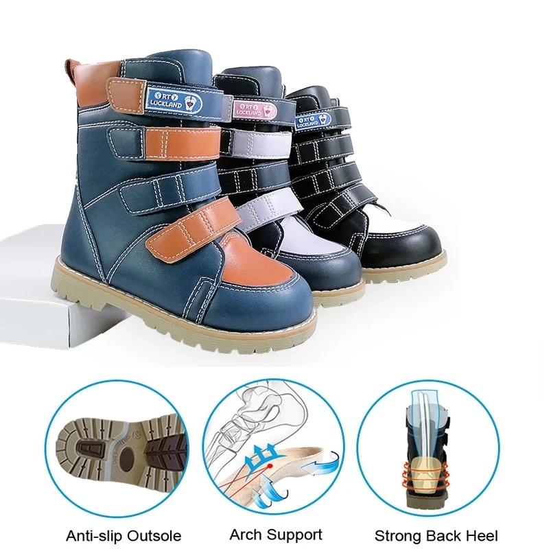 Hiver Enfants Bottes Haut Orth4WD Chaussures Pour Enfant En Cuir Garçon Fille Tout-Petit Mi-mollet V