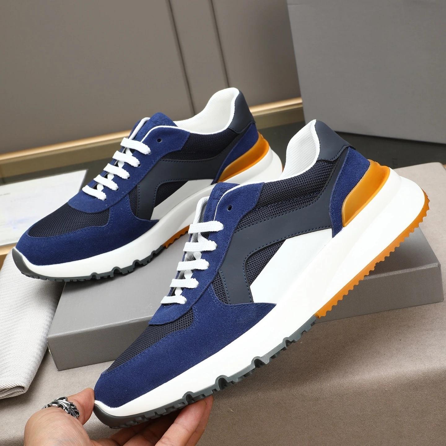 Cadeaux de Noël, chaussures pour hommes de marque de luxe, baskets décontractées faites à la main, e