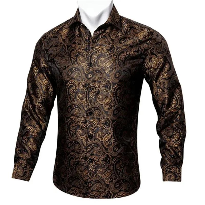 Nouveau 2024 élégant confortable bordeaux 3D imprimé chemise hommes à manches longues athloisir fleu