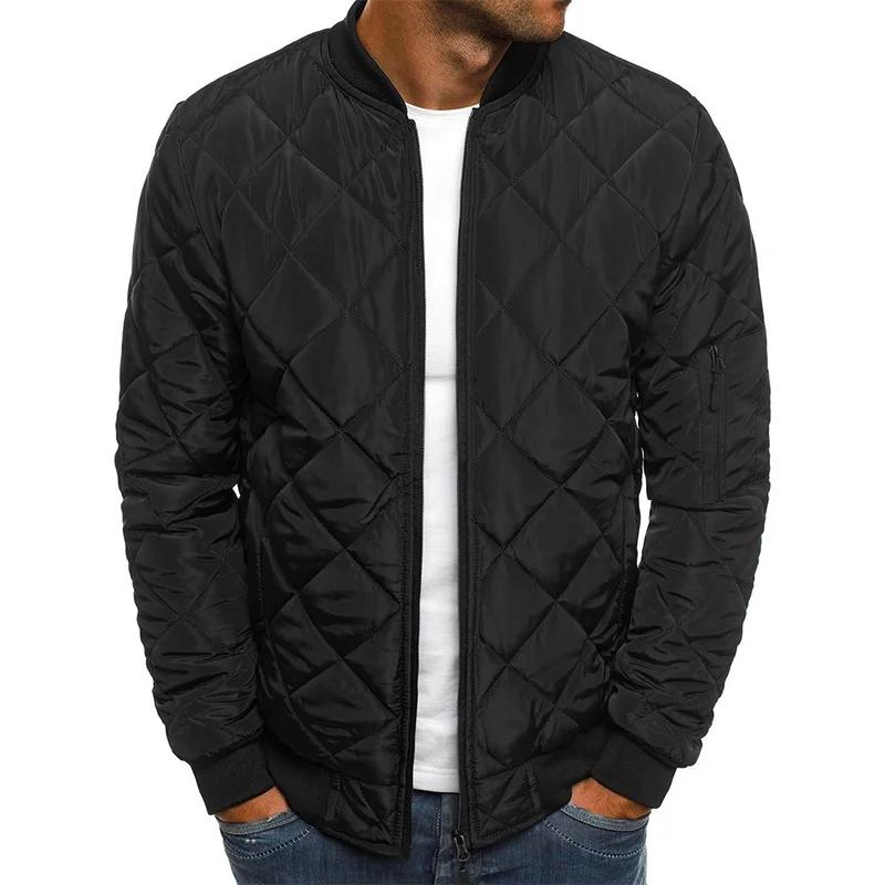 Veste d'hiver légère pressée en maille pour homme, col de Baseball, Vintage, vol décontracté, manche