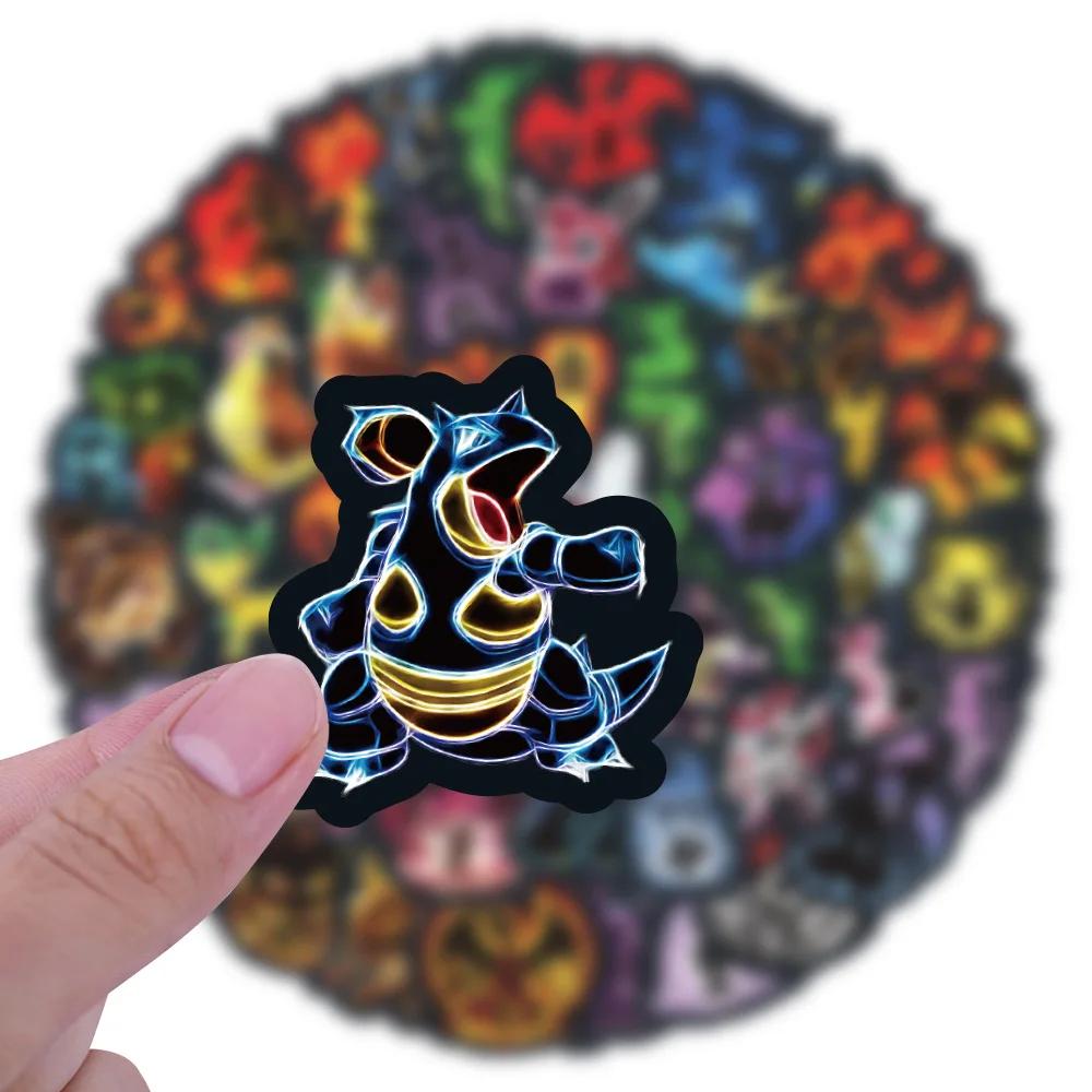 Autocollants Graffiti Pokemon néon, 60 pièces, autocollants décoratifs pour ordinateur portable, Ska