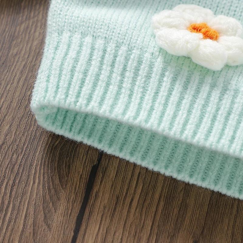 Cardigan tricoté en acrylique pour bébés filles de 6 à 36 mois, doux, manches longues, col en v, sim