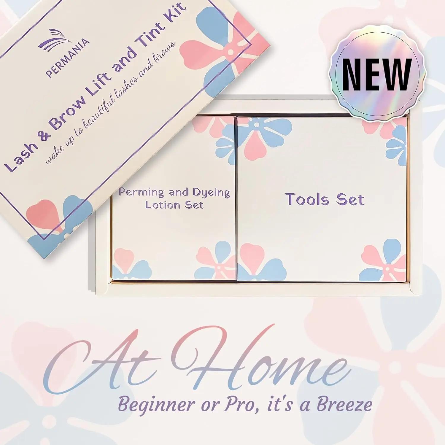 Kit de teinture et de permanente pour cils et sourcils PERMANIA, noir naturel, traitement de lifting