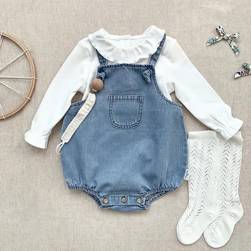 2025 bébé garçon fille barboteuse Cowboy sans manches combinaison enfant en bas âge bébé garçon fill
