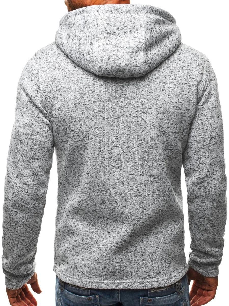 Sweat à capuche pour hommes avec poches latérales à glissière mince laine couleur unie survêtement d