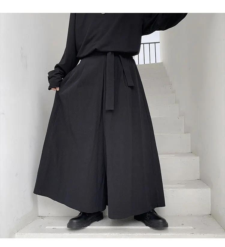 Hommes Hakama Harajuku Kimono samouraï pantalon hommes décontracté pantalons larges hommes Style chi