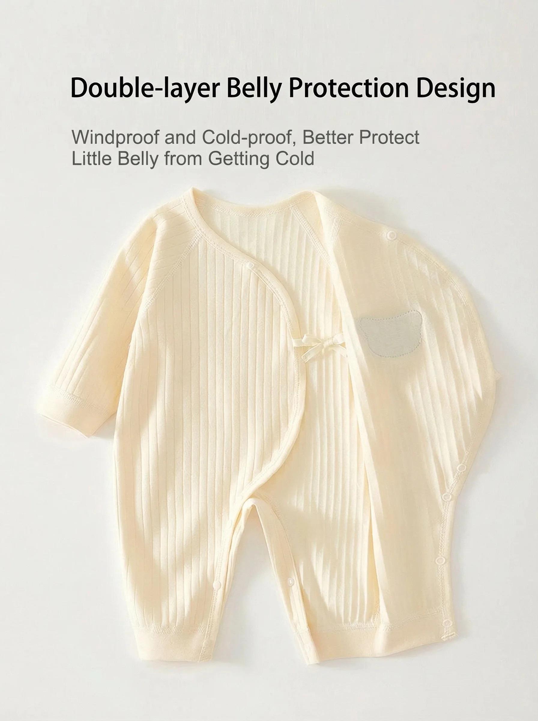 Somenie Combinaison tricotée pour bébé, 100% coton, manches longues, tenue une pièce pour garçons et