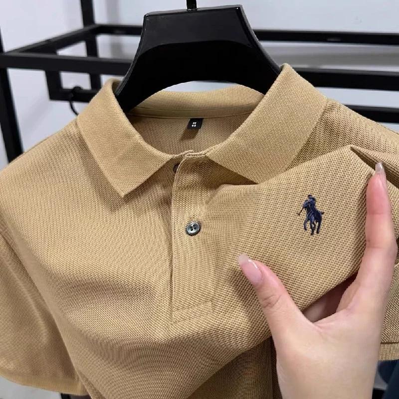 100% pur coton à la mode personnalisé hommes classique poney brodé confortable polo été nouveau déco