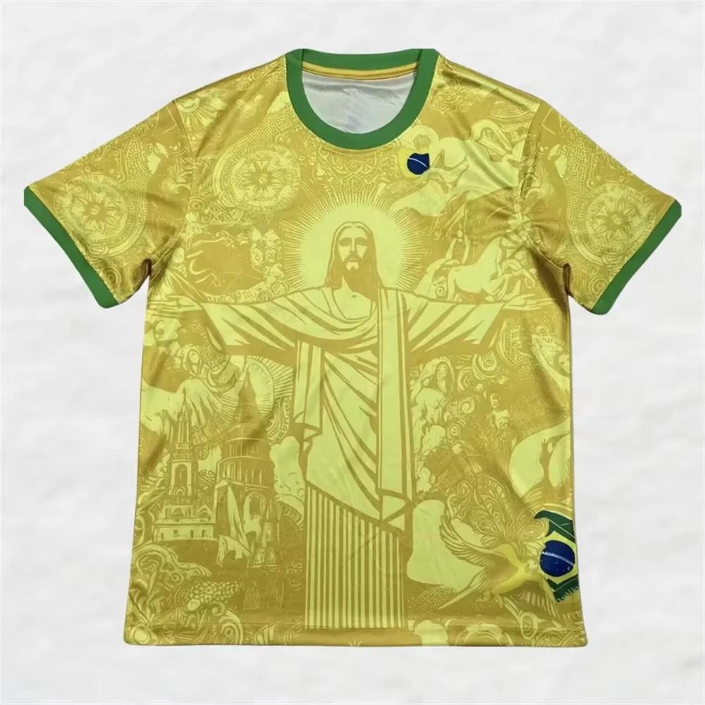 Haut d'entraînement de Football d'été, édition spéciale brésilienne, maillot de Football jésus noir 