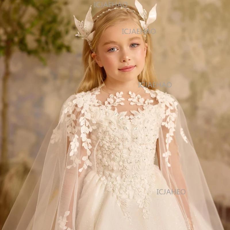 Nouvelle Robe de Cérémonie pour Enfants, Tenue Blanche de Performance pour Filles, Robe de Princesse