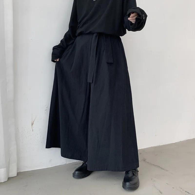 Hommes Hakama Harajuku Kimono samouraï pantalon hommes décontracté pantalons larges hommes Style chi