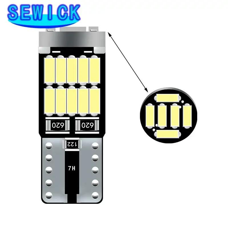100 pièces T10 W5W 194 501 Led Canbus sans erreur voiture intérieur lumière T10 26SMD 4014 puce blan