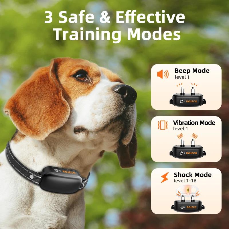 ROJECO collier d'entraînement électrique pour chien 3300 pieds, télécommande IPX7, vibrateur étanche