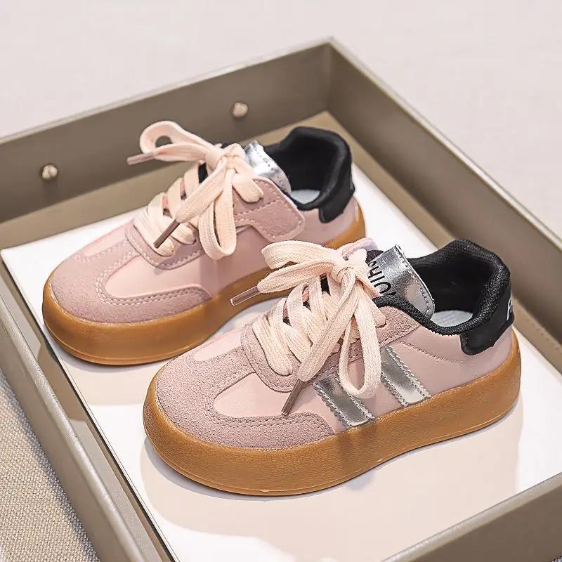 Baskets tendance pour filles, chaussures de sport décontractées pour enfants, semelle souple, légère
