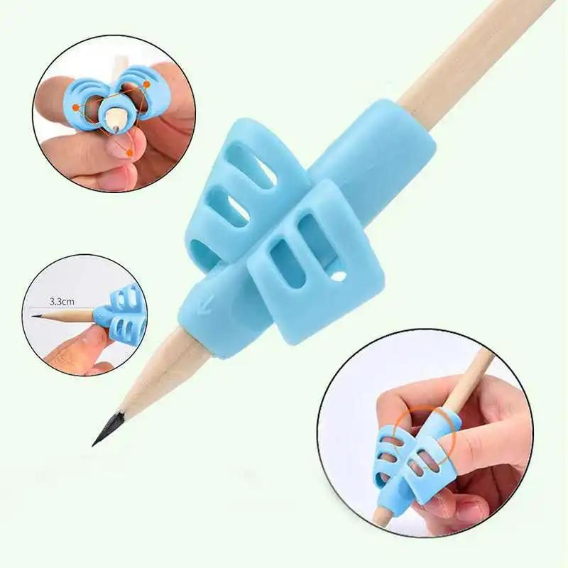 Porte-crayon d'écriture pour enfants, 1/3 pièces, pratique d'apprentissage, stylo en Silicone, aide 