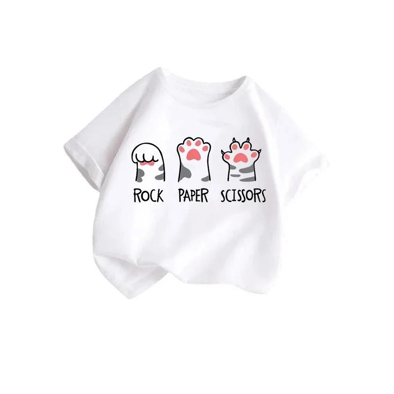 T-shirt à manches courtes et col rond pour bébé fille, vêtement d'été tendance, couleur bonbon, impr