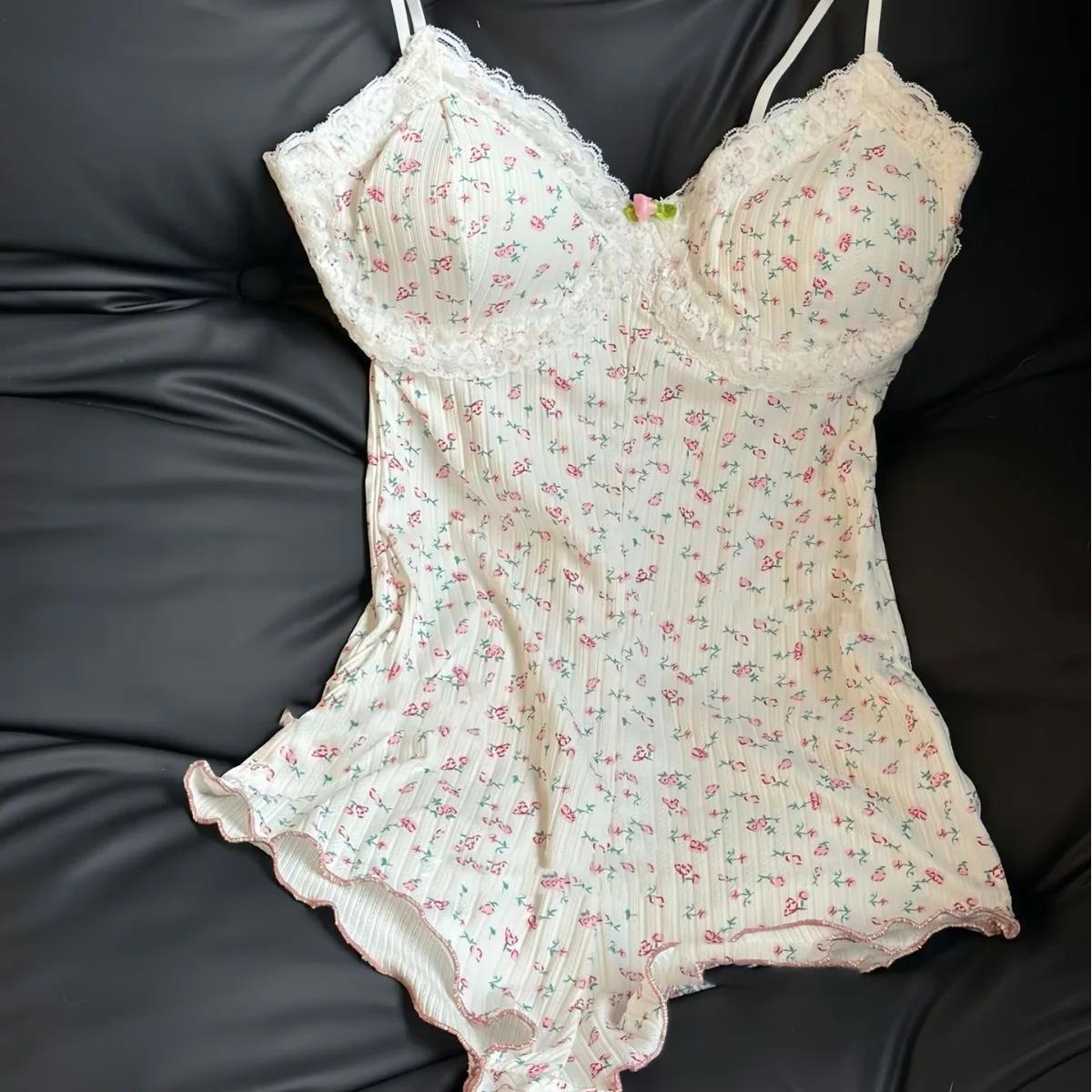Onesie-Pyjamas floraux mignons pour femmes, ensemble de pyjamas PJ, CoAdvantages, Esthétique