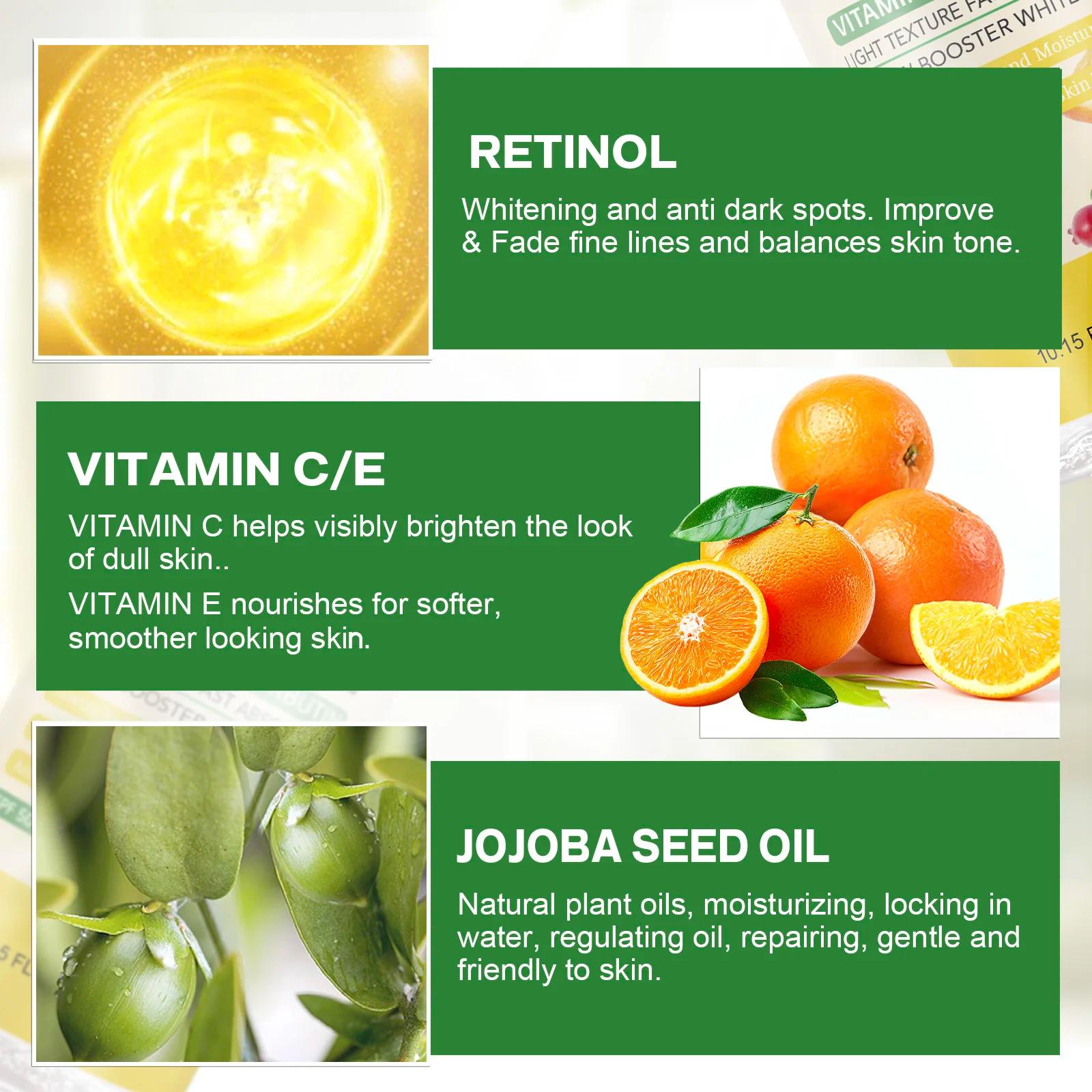 WK JALY Huile éclaircissante à la vitamine C et au rétinol, hydratante, blanchissante, anti-taches b