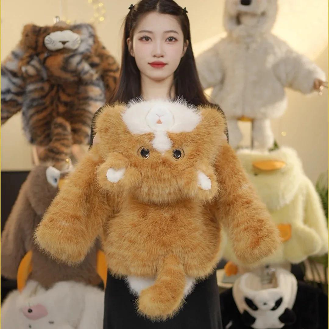 Veste d'hiver épaisse pour filles, manteau en fausse fourrure de chat mignon de dessin animé, vêteme
