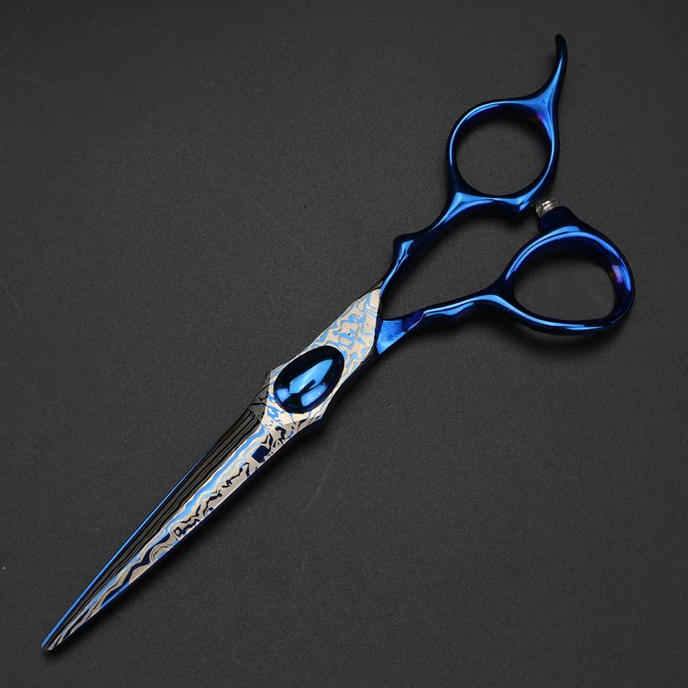 XUANTENG – ciseaux à cheveux Design Alien bleu, 6 pouces, haute dureté, ciseaux de coupe tranchants 
