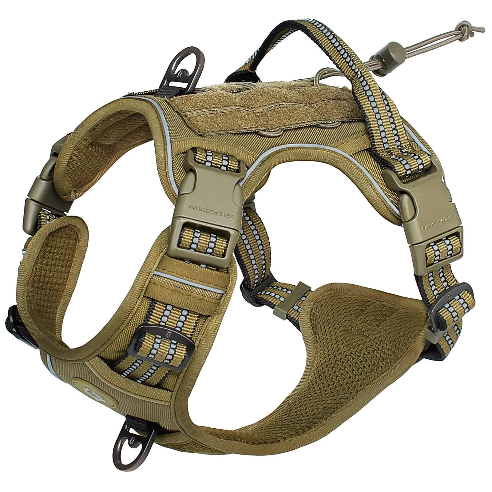 Harnais tactique pour chien, harnais pour chien sans traction, harnais de gilet MOLLE respirant régl