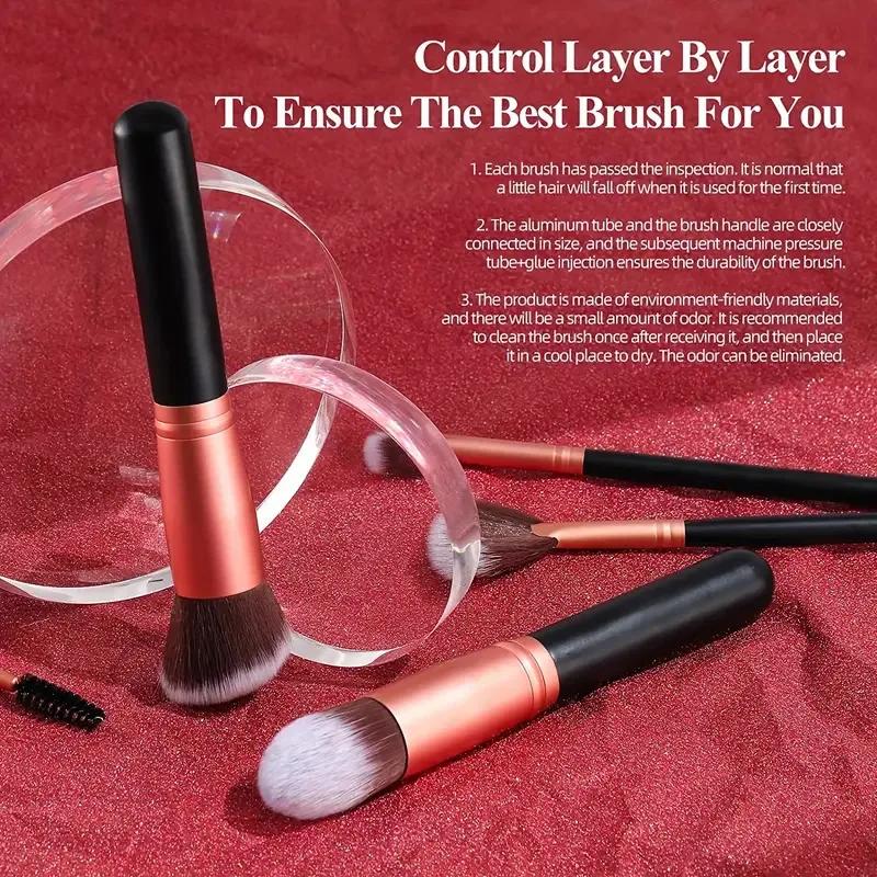 Professiona 14 pièces ensemble de pinceaux de maquillage fond de teint doux moelleux Blush poudre fa