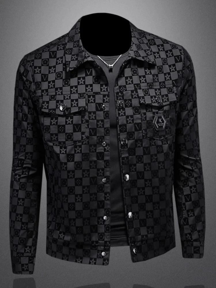 Veste à revers à fleurs foncées pour hommes, grande taille, coupe cintrée, décontractée, tendance, b