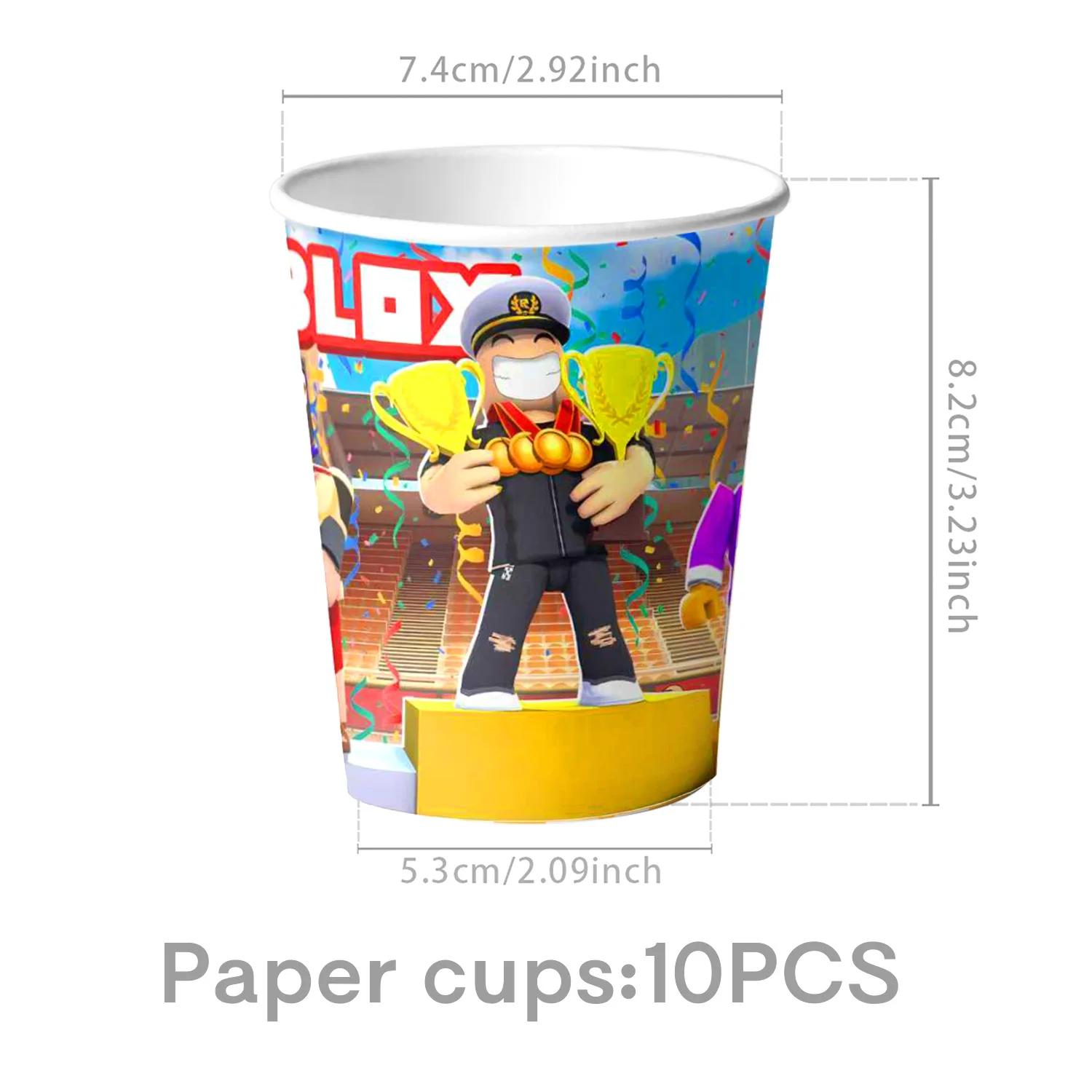 Roblox – ensemble de décoration de fête d'anniversaire, vaisselle de jeu, sac cadeau, nappe, ballon,