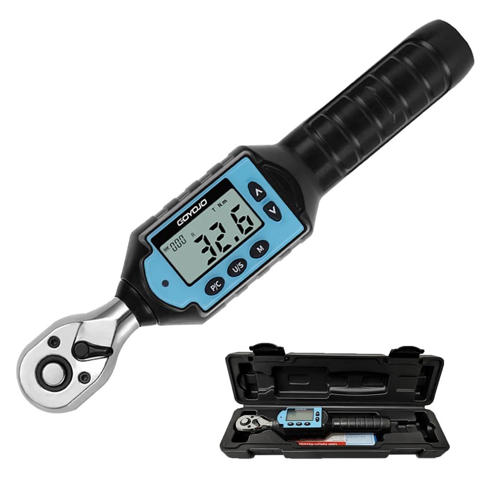 New Digital Preset Torque Wrench 1/2" 3/8" 1/4" Bidirectional Ratchet Head Professional Adjustable B