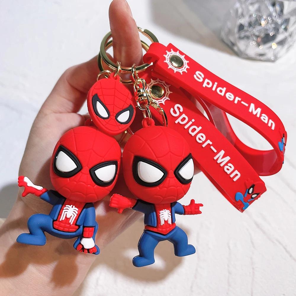 Lot de 4 porte-clés Marvel Spider-Man, série Avengers, dessin animé, bande dessinée, porte-clés cool