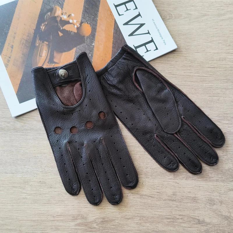 Gants en peau de cerf pour hommes, fins, sans lignes, protection solaire d'extérieur, cyclisme, cond