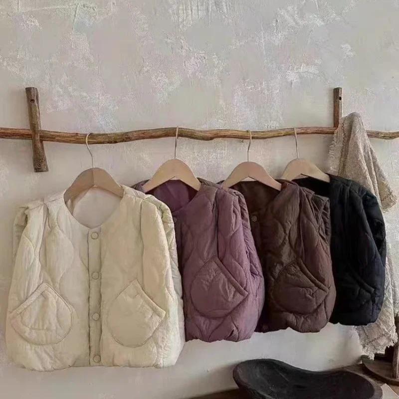 Gilet matelassé coréen pour enfants, glaçure rembourrée, garde au chaud, vêtements d'extérieur pour 