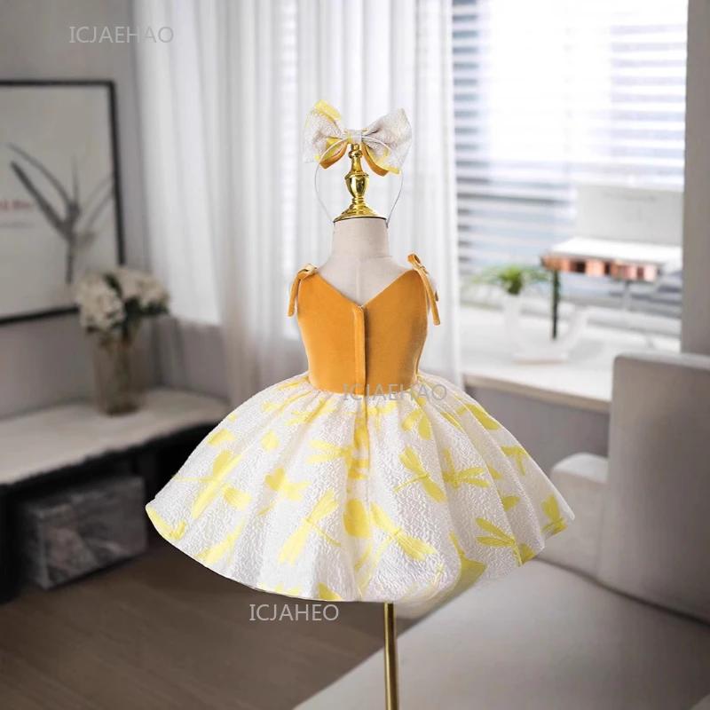 Robe de soirée pour filles, style princesse, blanche, pour anniversaire, récital de piano, événement