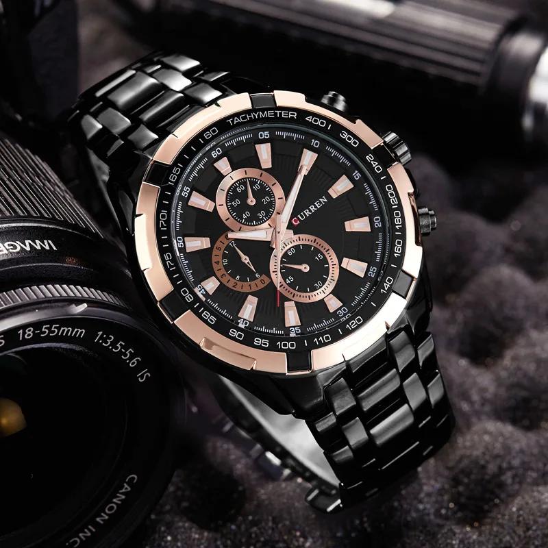 CURREN 8023 montre à Quartz pour hommes étanche Sport militaire montres homme affaires en acier inox
