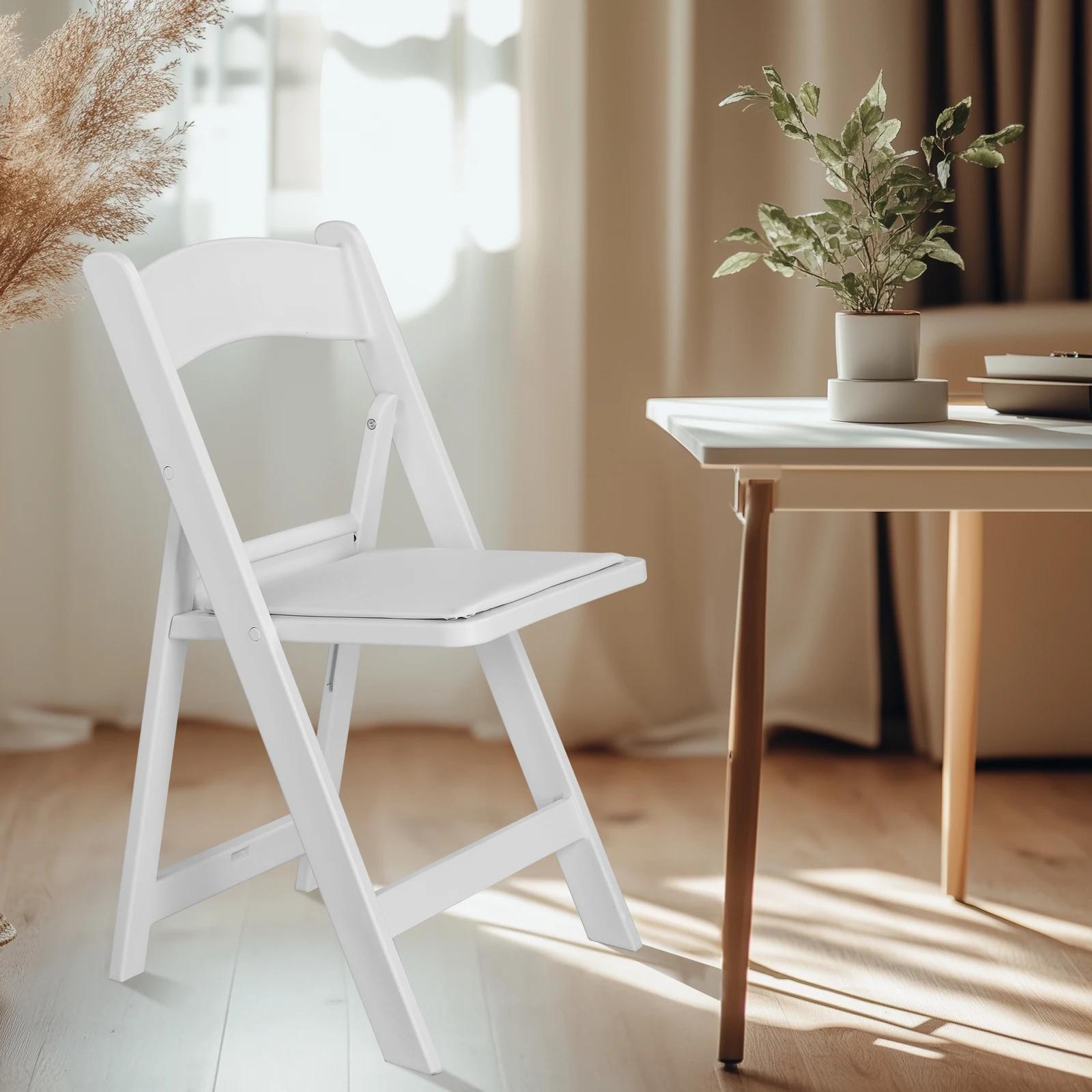 Chaise pliante en résine, siège rembourré, chaise rigourconfortable, intérieur, extérieur, fête à la